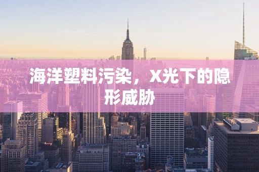 海洋塑料污染，X光下的隐形威胁