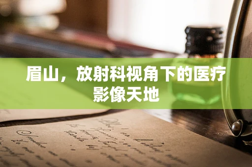 眉山，放射科视角下的医疗影像天地